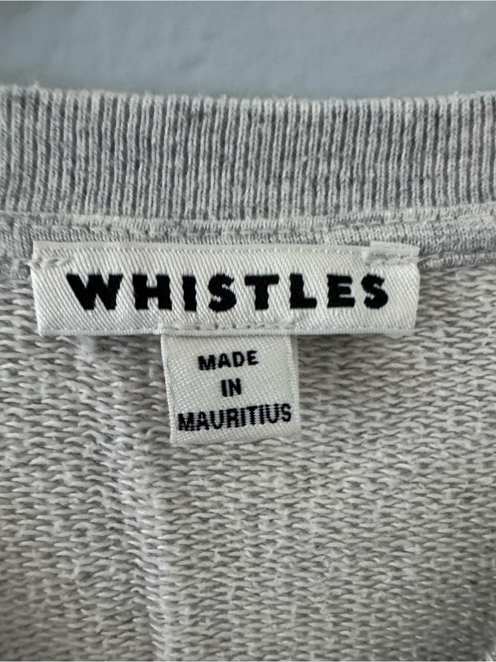 Whistles Gray Crewneck Sweatshirt Red "C'EST LA VIE" Appliqué Medium - Picture 4 of 5